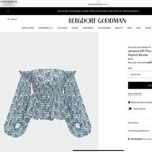 AGUA BY AGUA BENDITA Jamaica Off-The-Shoulder Balloon Peplum Blouse